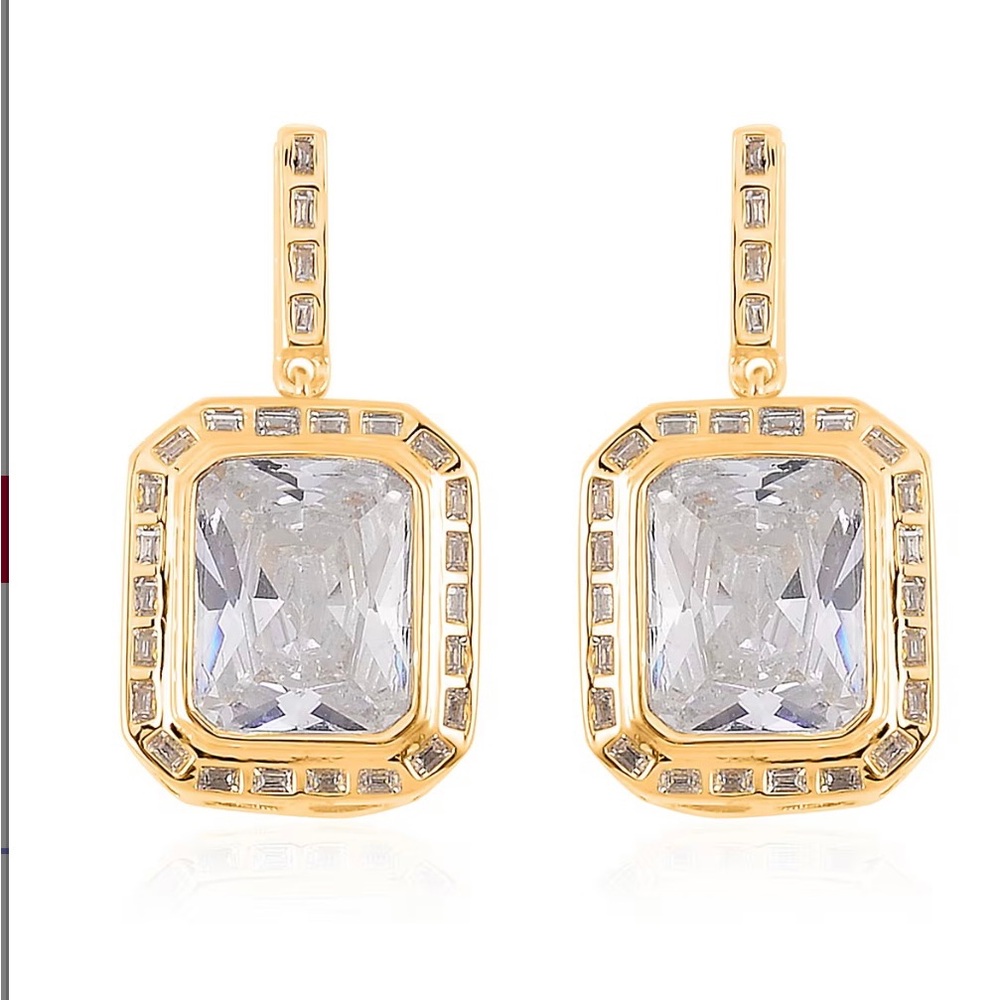 Lustro Stella Finest CZ Earrings in Vermeil Yellow Gold Over Sterling Silver - Picture 2 of 6